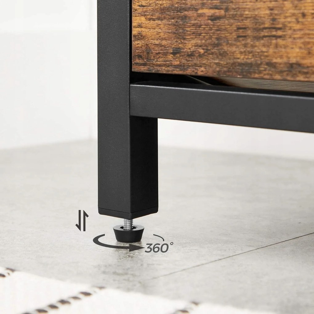 Botník s lavicou TAYLOR 80x30 cm, rustikálne hnedá/čierna