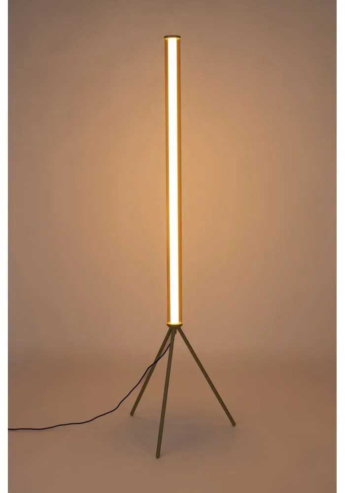 Béžová LED stmievateľná stojacia lampa so skleneným tienidlom (výška 156 cm) Scotty – Zuiver