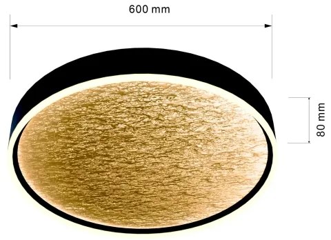 Wofi 9002-104L-LED Stmievateľné stropné svietidlo BORDEAUX LED/60W/230V čierna/zlat
