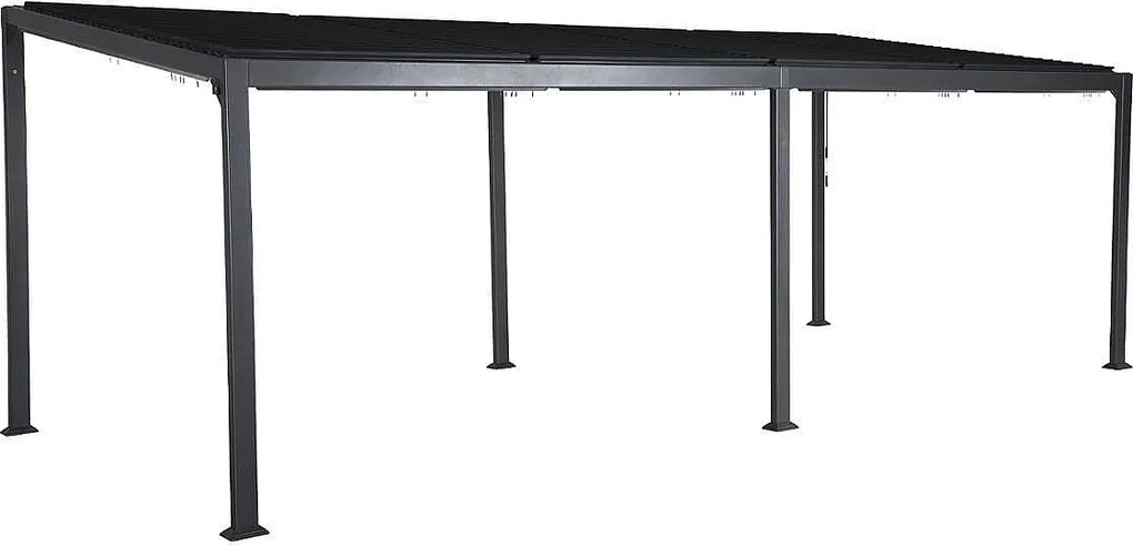 DEOKORK Záhradný hliníkový altánok LUXURY 6x3,5 m (grafit)