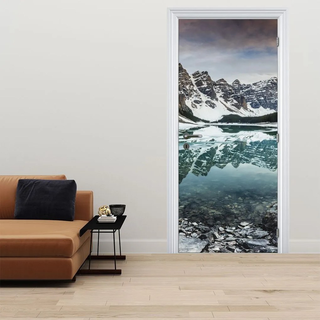 Fototapeta na dvere - Jazero v zime (95x205cm)