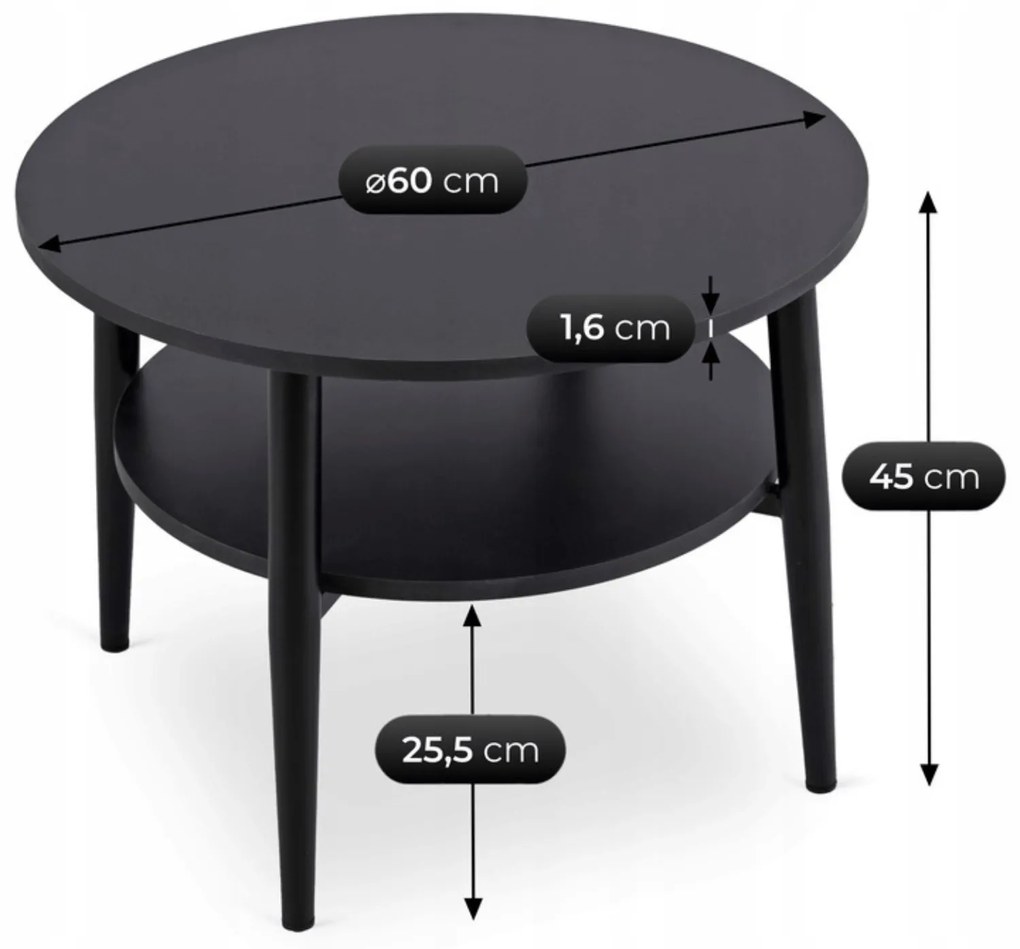 PROXIMA.store - Dizajnový konferenčný stolík PAULO FARBA: čierna, Materiál: orech