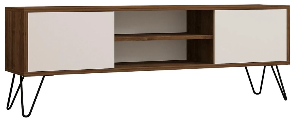 TV stolík/skrinka Donoko (orech + biela) . Akcia -20%. Vlastná spoľahlivá doprava až k Vám domov. 1095133