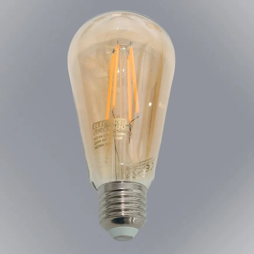 ŽIAROVKA FL ST64 6W / 500LM E27 230V 2200K ZLATÁ