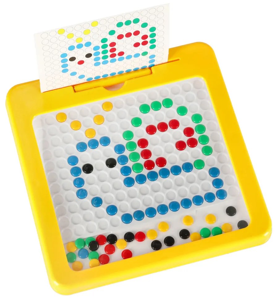 KIK Montessori magnetická tabuľa mozaika farebné bodky žltá 26 x 26 cm