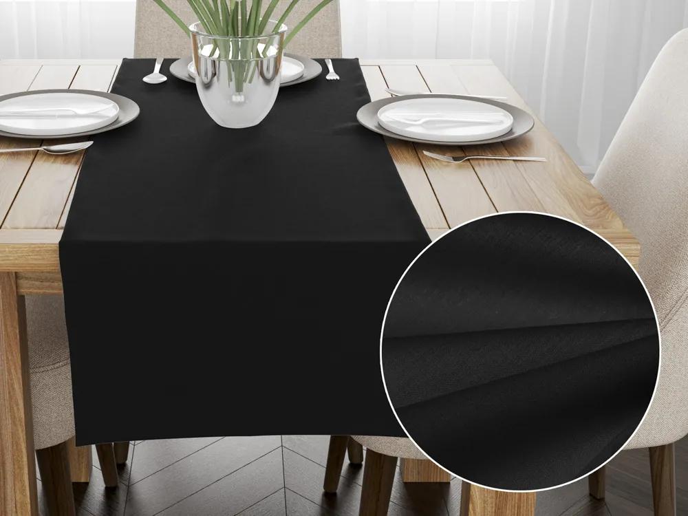 Biante Bavlnený behúň na stôl Moni MOD-506 Čierny 20x180 cm