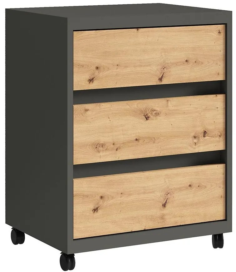 Skrinka na kolieskach Iga Grafit / Dub Artisan