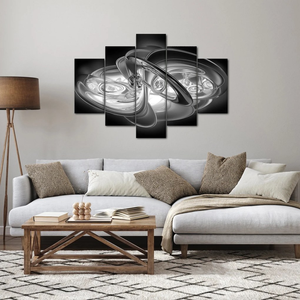 Obraz modernej sivej abstrakcie (150x105 cm)