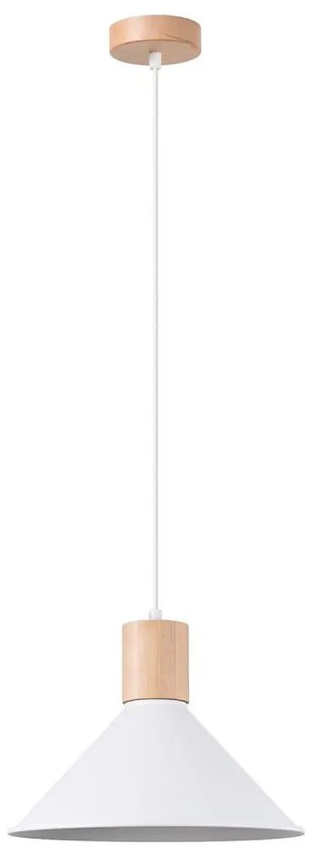 Sollux SL.1319 - Luster na lanku JAGA 1xE27/15W/230V pr. 30 cm biela