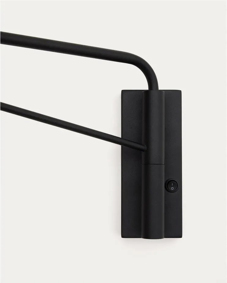 Biele/čierne nástenné svietidlo ø 20 cm Eilo – Kave Home