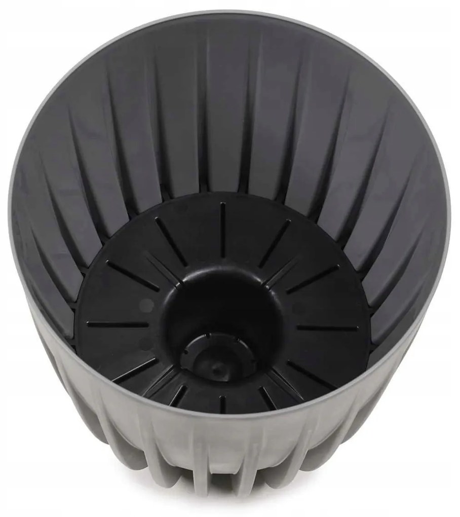 Kvetináč PRUHOVANÝ ECO VII 19 cm čierny