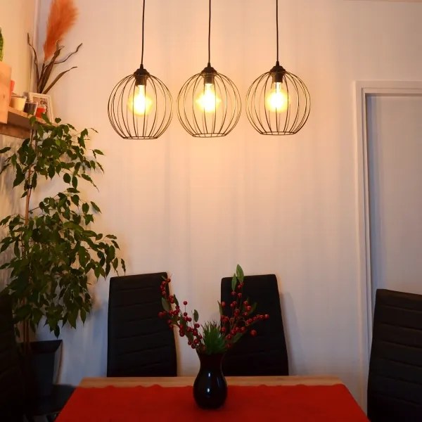 LED Luster na lanku MERCURE 3xE27/15W/230V