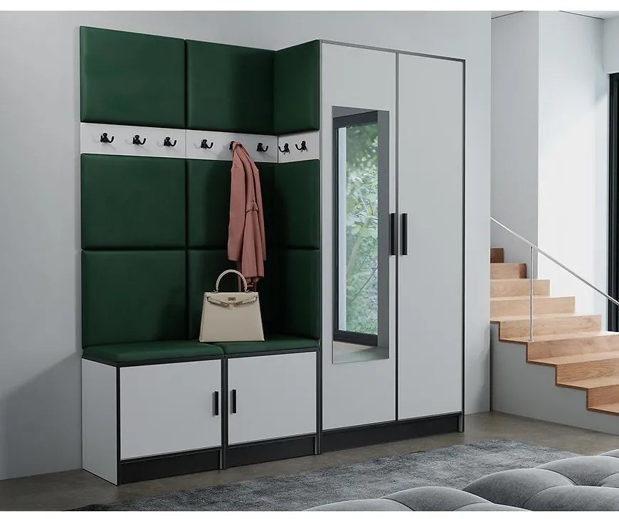 Predsieňový nábytok Roj 21 biely + Kronos 19 zelená
