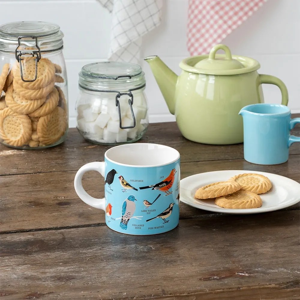 Modrý/krémový keramický hrnček 350 ml Garden Birds – Rex London