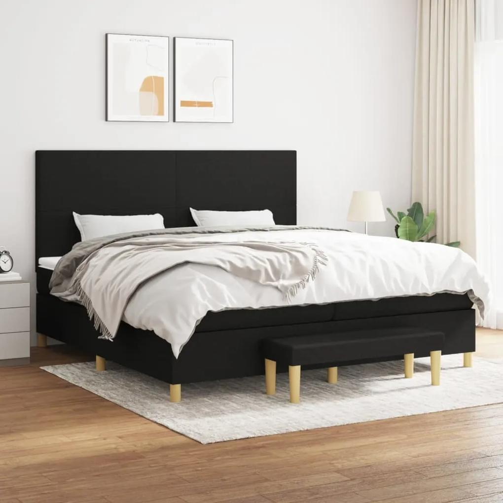 Boxspring posteľ s matracom čierna 200x200 cm látka 3137023