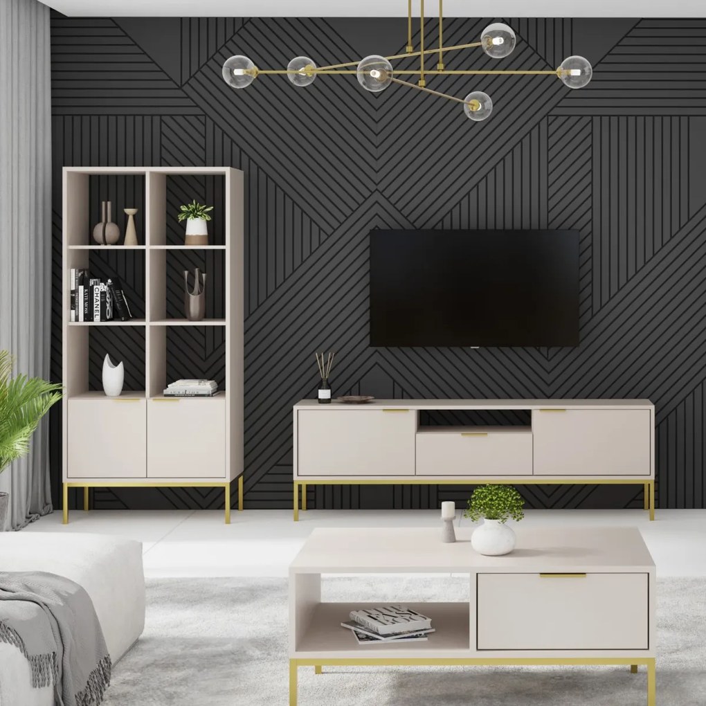 Knižnica Austin 80 cm kašmír/zlatá