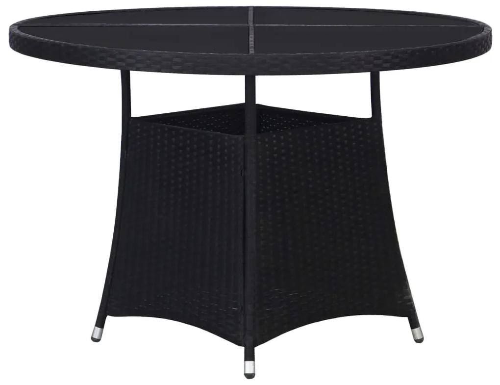Záhradný stôl čierny 110x74 cm polyratanový