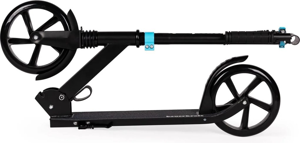 Bauerkraft Skladacia mestská kolobežka pre deti a mládež, nastaviteľná 95–105 cm, 200 mm s odpružením