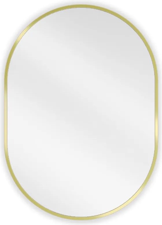 Mexen Loft oválne kúpeľňové zrkadlo 70 x 50 cm, zlatý rám - 9851-070-050-000-50