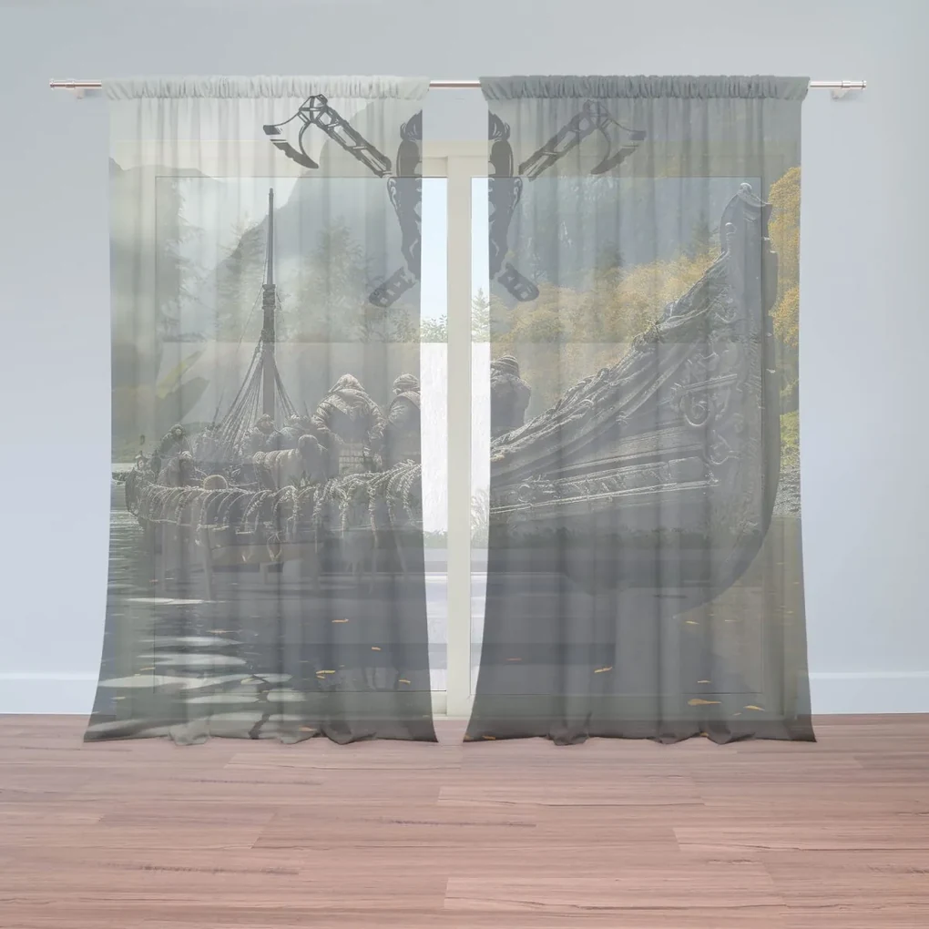Sablio Záclony Vikingové Loď: 2ks 150x250cm