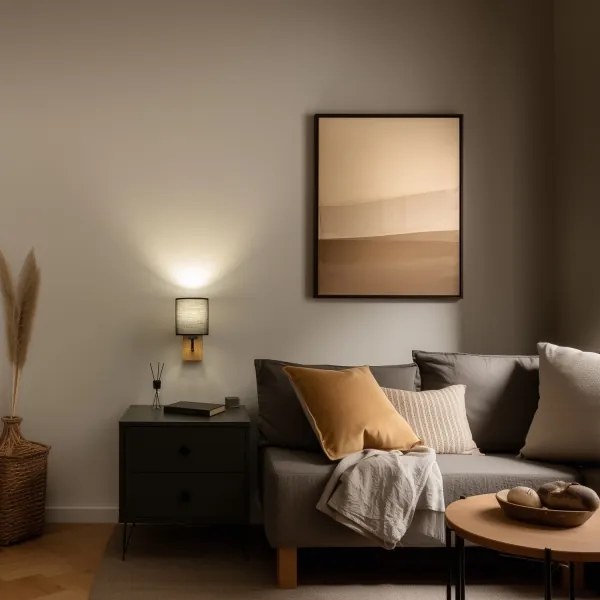 Brilagi - Nástenná lampa NUBILA WOOD 1xE27/25W/230V dub/čierna