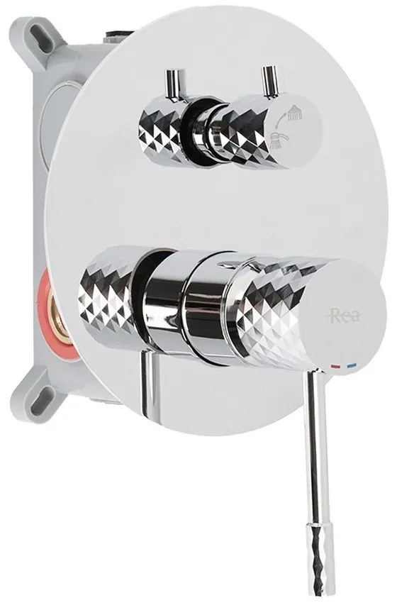 Rea Lungo Diamond, podomietkový sprchový set s dažďovou hlavovou a ručnou sprchou, chrómová, REA-P6963