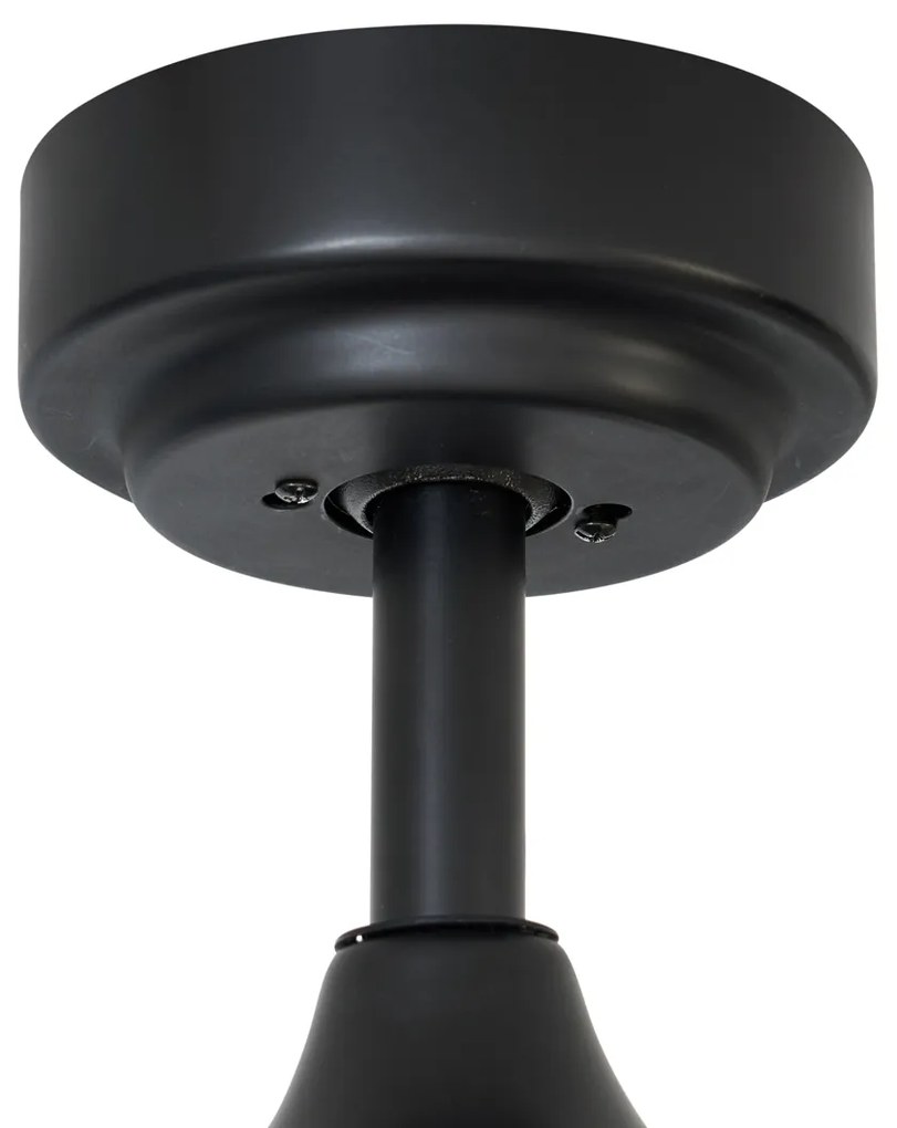 Stropný ventilátor čierny s drevenou potlačou 132 cm vrátane LED stmievateľný s diaľkovým ovládaním - Joly