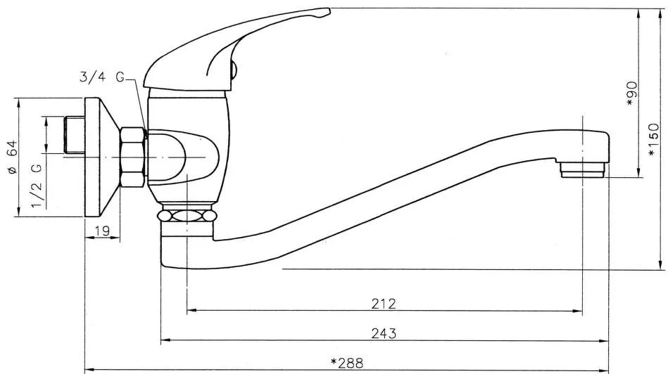 Novaservis - Drezová umývadlová batéria 100 mm Titania Iris chróm 92074,0