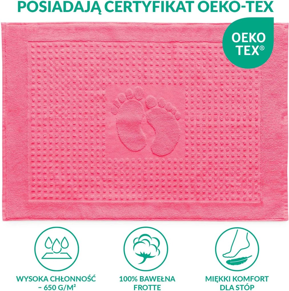 PODLOŽKA DO KÚPEĽNE HOTEL FEET 50X70 CM RUŽOVÁ