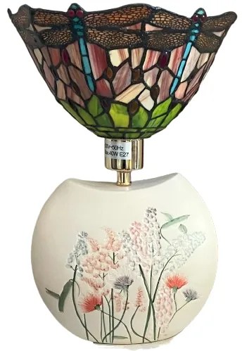 Tiffany lampa gravírované kvety Ø25*39 kolekcia MULTICOLOUR