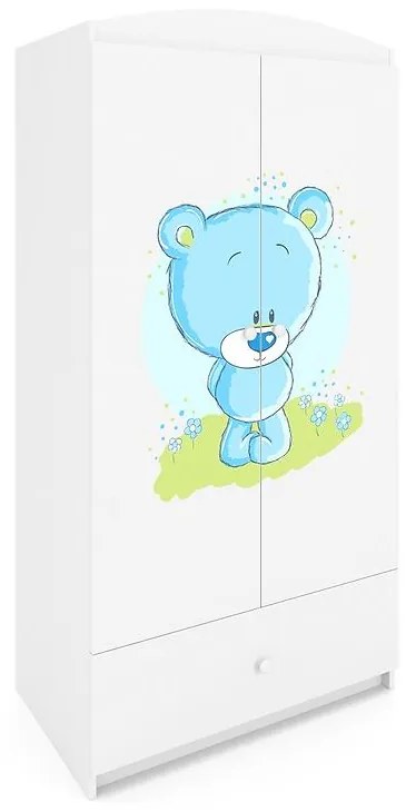 Skriňa Babydreams Biely – Medveď modrý