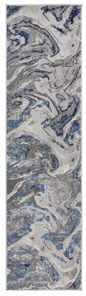 Behúň Eris Marbled Navy, 80x300, modrá, chodba / predsieň, Flair Rugs