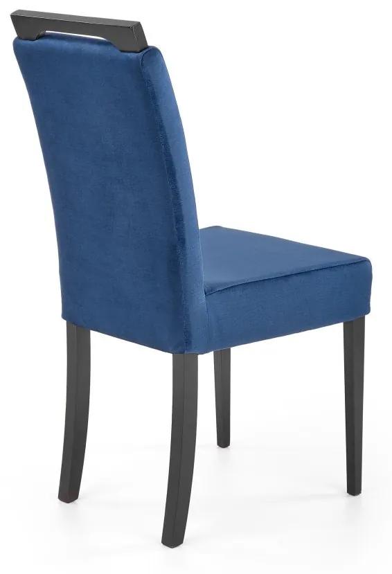 Jedálenská stolička CLARION 2 – masív, látka, viac farieb Čierna / modrá
