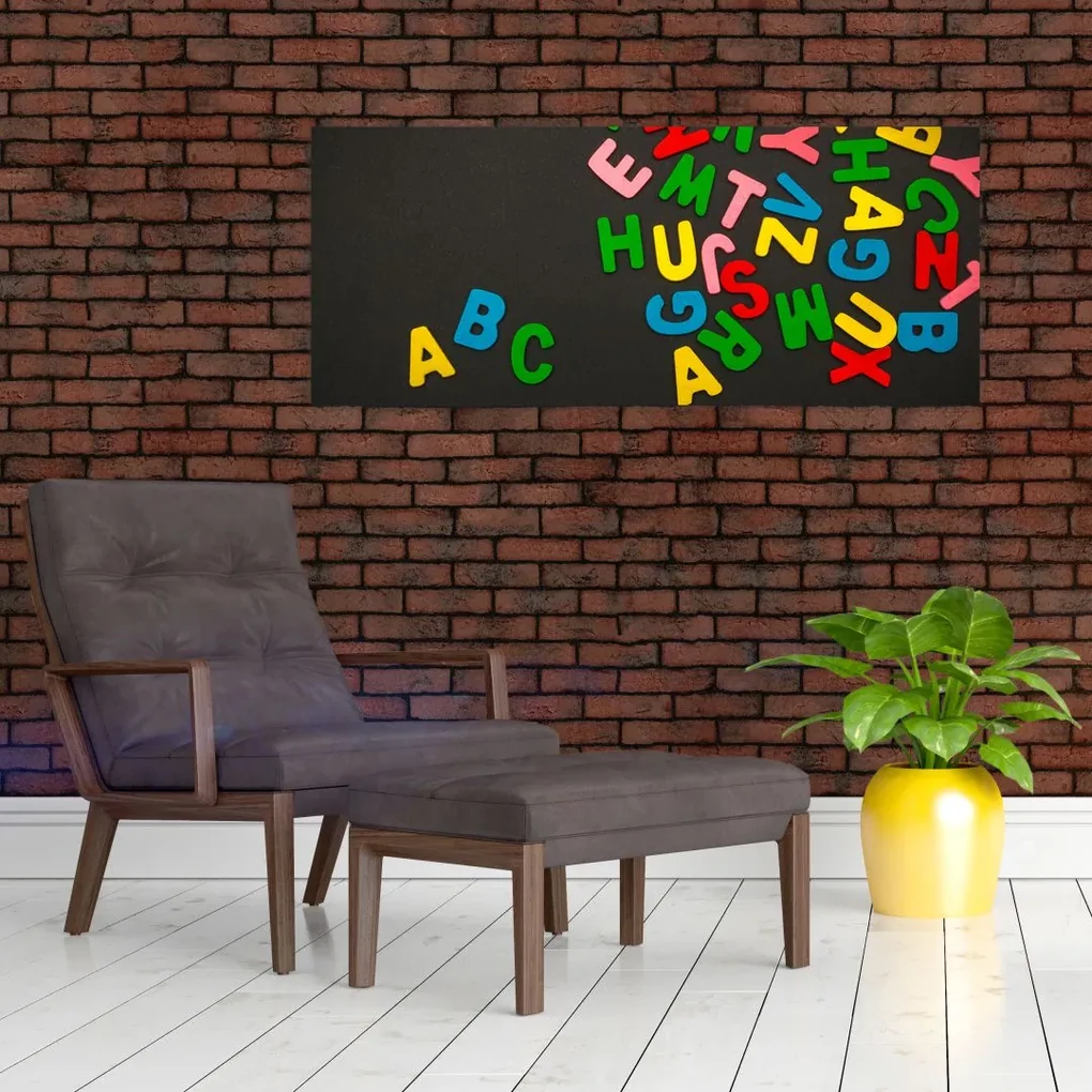Obraz - farebné písmenká (120x50 cm)