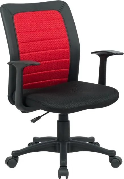 TEMPO KONDELA Burgos kancelárska stolička s podrúčkami čierna / červená