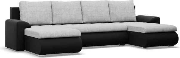 Sedacia súprava FORESTA ULL v tvare U sivá / čierna