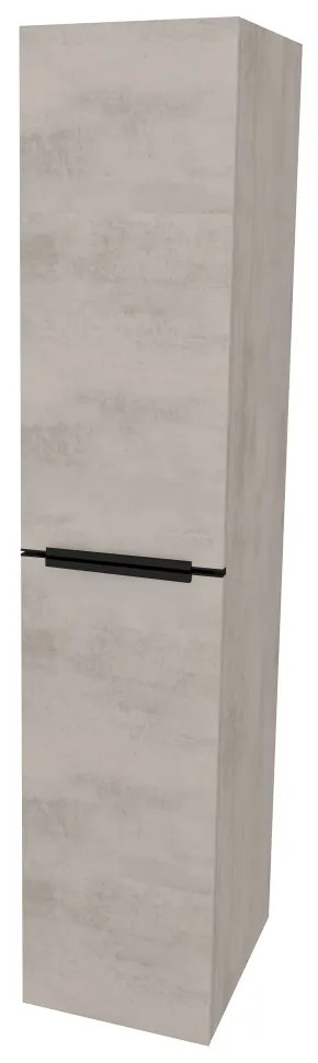Mereo, Mereo Mailo, kúpeľňová skrinka vysoká 170 cm, čierne madlo, Multidecor, Chromix strieborný, MER-CN594LPBACST