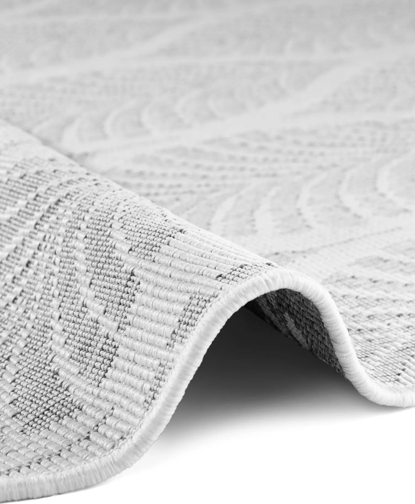 Kusový koberec Duet Liora 106246 White/Gray kruh - na von aj na doma, 160x160 (priemer) kruh, šedá, chodba / predsieň, NORTHRUGS