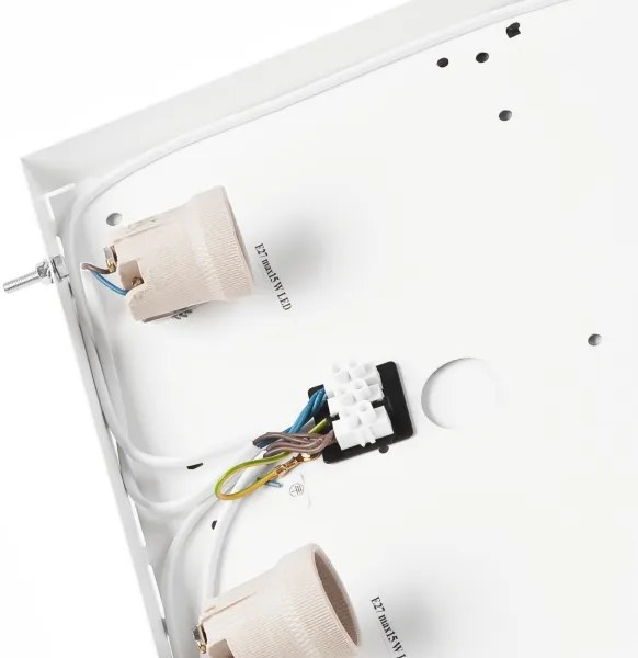 Stropné svietidlo NATURAL SQUARE 4xE27/15W/230V 39x39 cm borovica/čierna