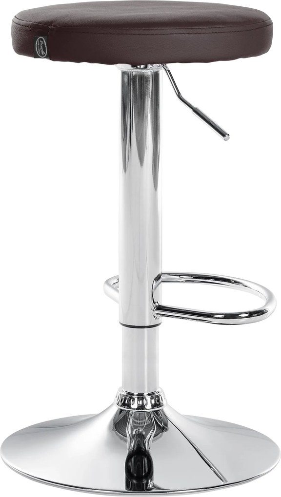 2x Barová stolička Ponte - koženka, chróm rám - Hnedá