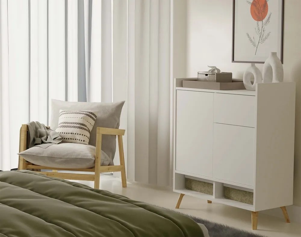 Komoda Colin 80 cm biela/dub remeselný