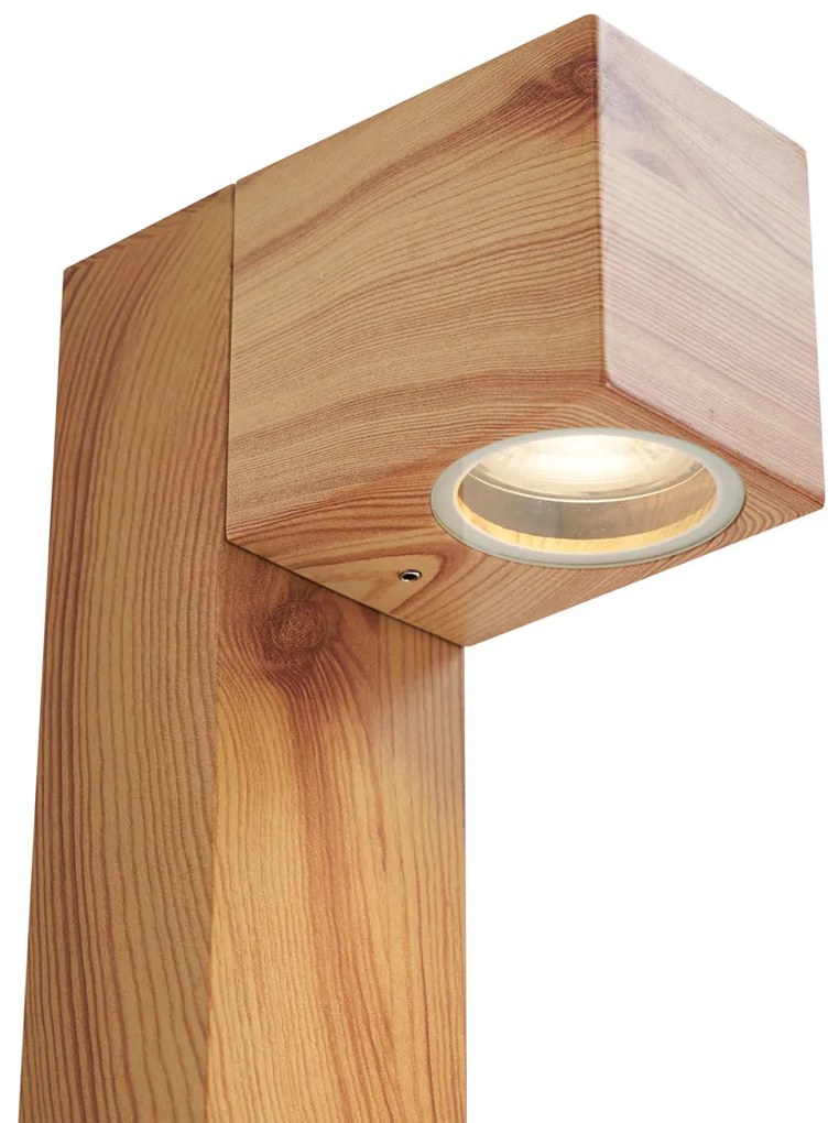 Moderná vonkajšia stojaca lampa hliníková s drevenou potlačou 65 cm IP44 - Baleno