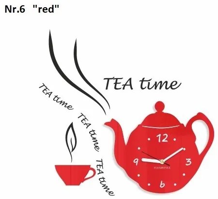Dekoračné kuchynské hodiny Tea Time sivá