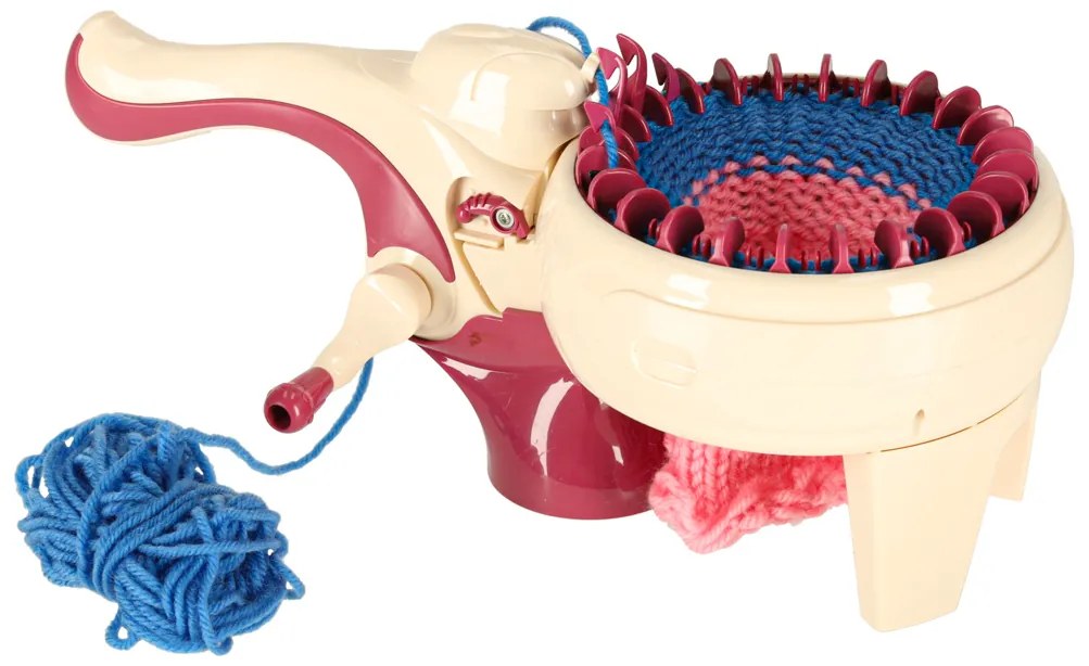 KIK Detský ručný pletací stroj – súprava s 5 farebnými priadzami, kreatívna hračka