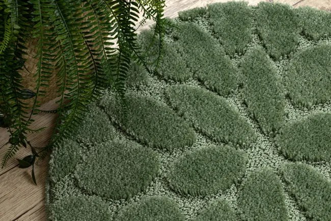 Kúpeľňový koberček SUPREME STONES kamienky, zelený kruh