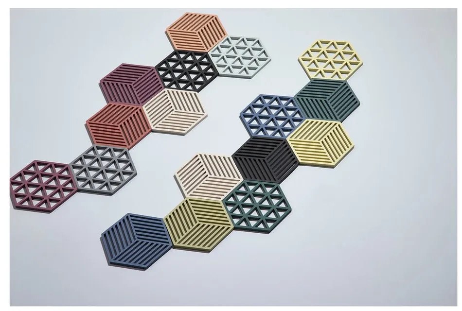 Sivá silikónová podložka pod horúce nádoby Zone Triangles