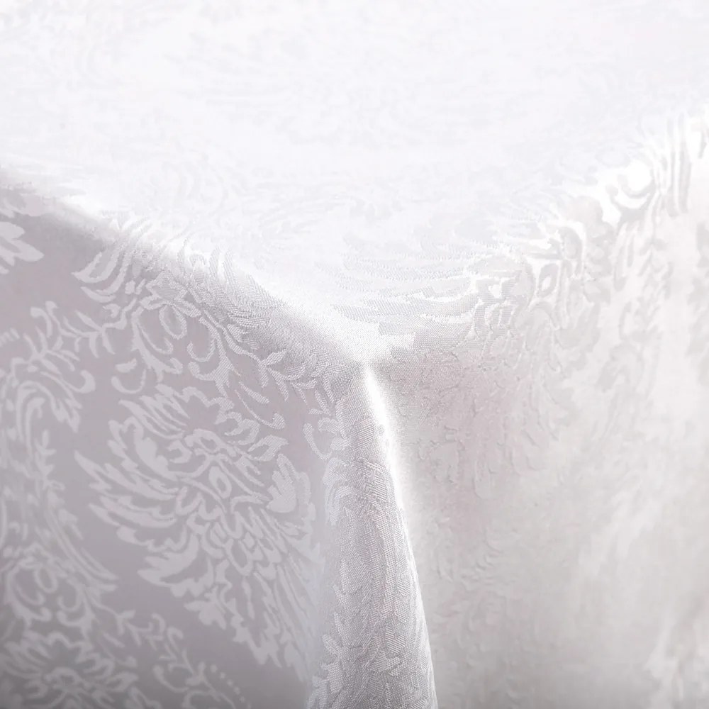 Biante Dekoračný behúň na stôl Monako PM-122 Zámocký vzor biely 45x140 cm