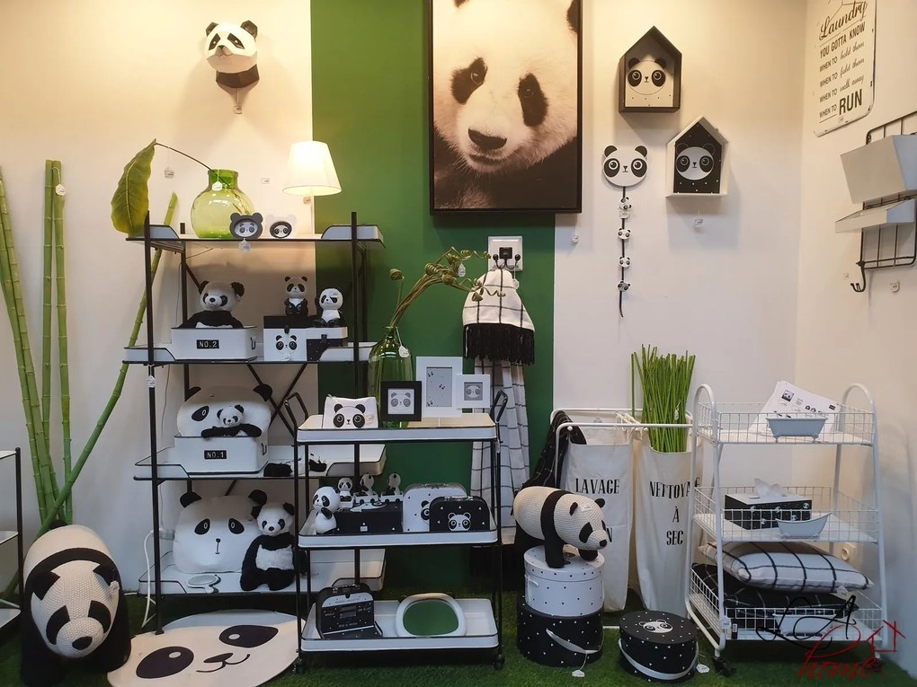 Sada 3papírových okrúhlych boxov Panda - Ø32 * 18cm