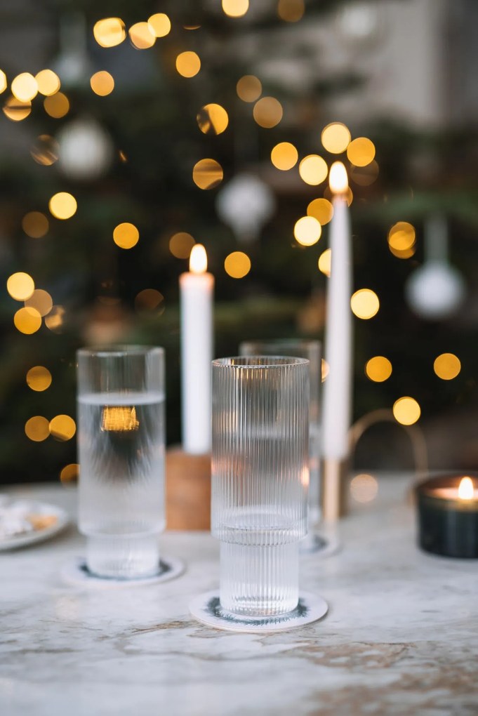 Ferm Living Pohár Ripple Long 300 ml – set 4 ks