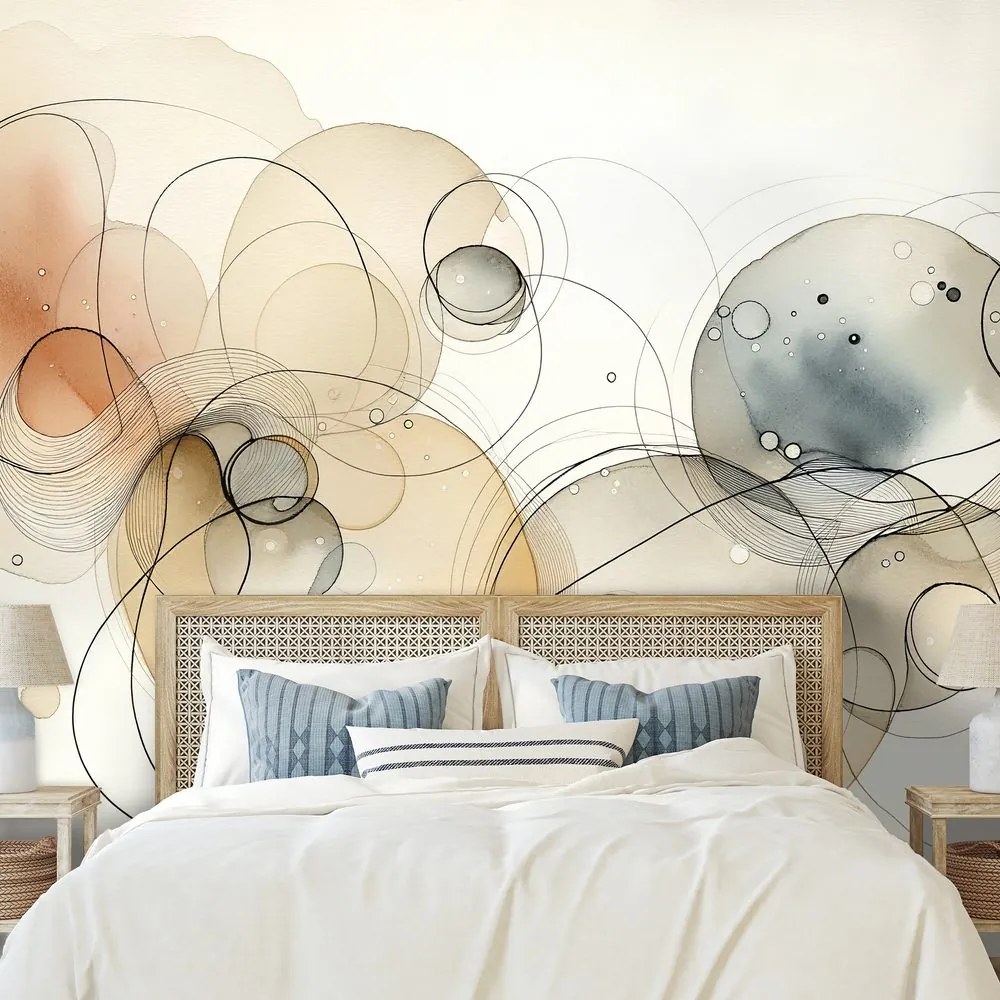 Tapeta abstraktné akvarelové kruhy